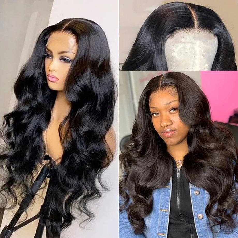 LuxeLace Noir: Premium Chemical Fiber Front Lace Wig - Embrace Luxurious Elegance