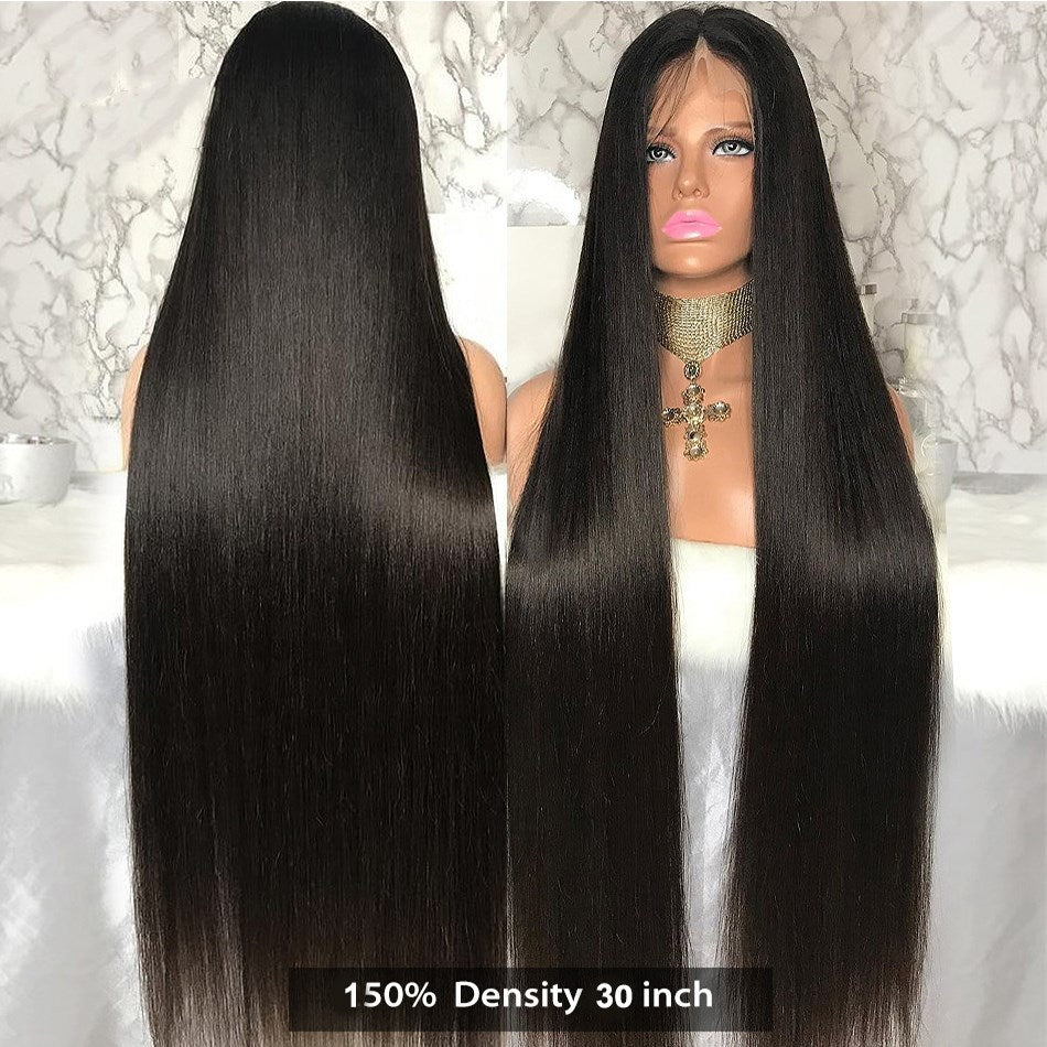 LuxeGlide Long Straight Hair Wig - European & American Style