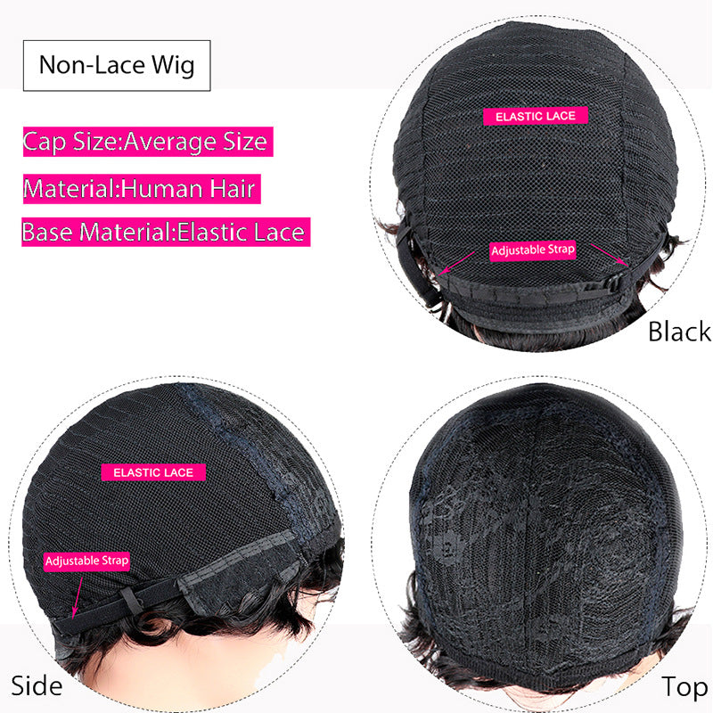 EleganceWave: Luxe Human Hair Wavy Headdress