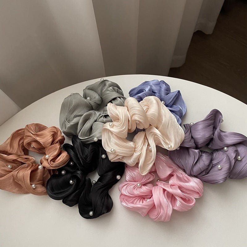 Pearl Wave Silk Elegance Scrunchies