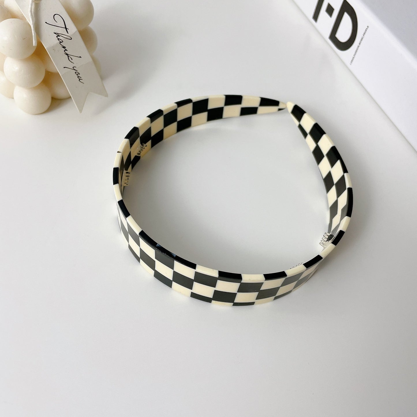 Plaid Charm Cellulose Acetate Headband