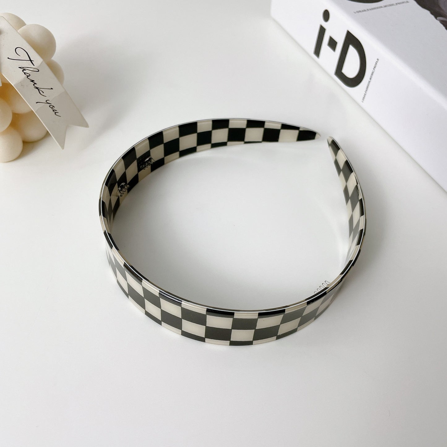 Plaid Charm Cellulose Acetate Headband