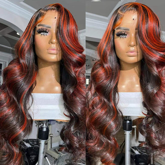 Burgundy Highlight Lace Frontal and Closure Wigs