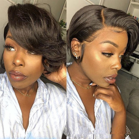 Elegance in Lace: Short Human Hair Wig