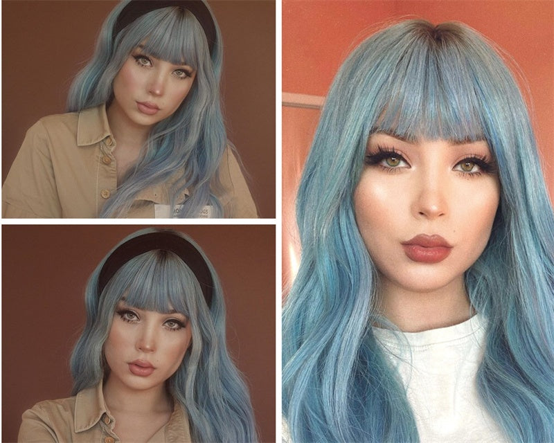 Luxe Azure Elegance Wig