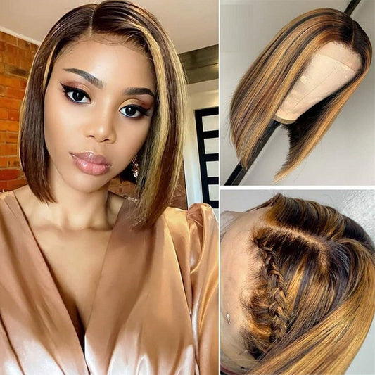 Golden Brown Elegance Short Straight Wig