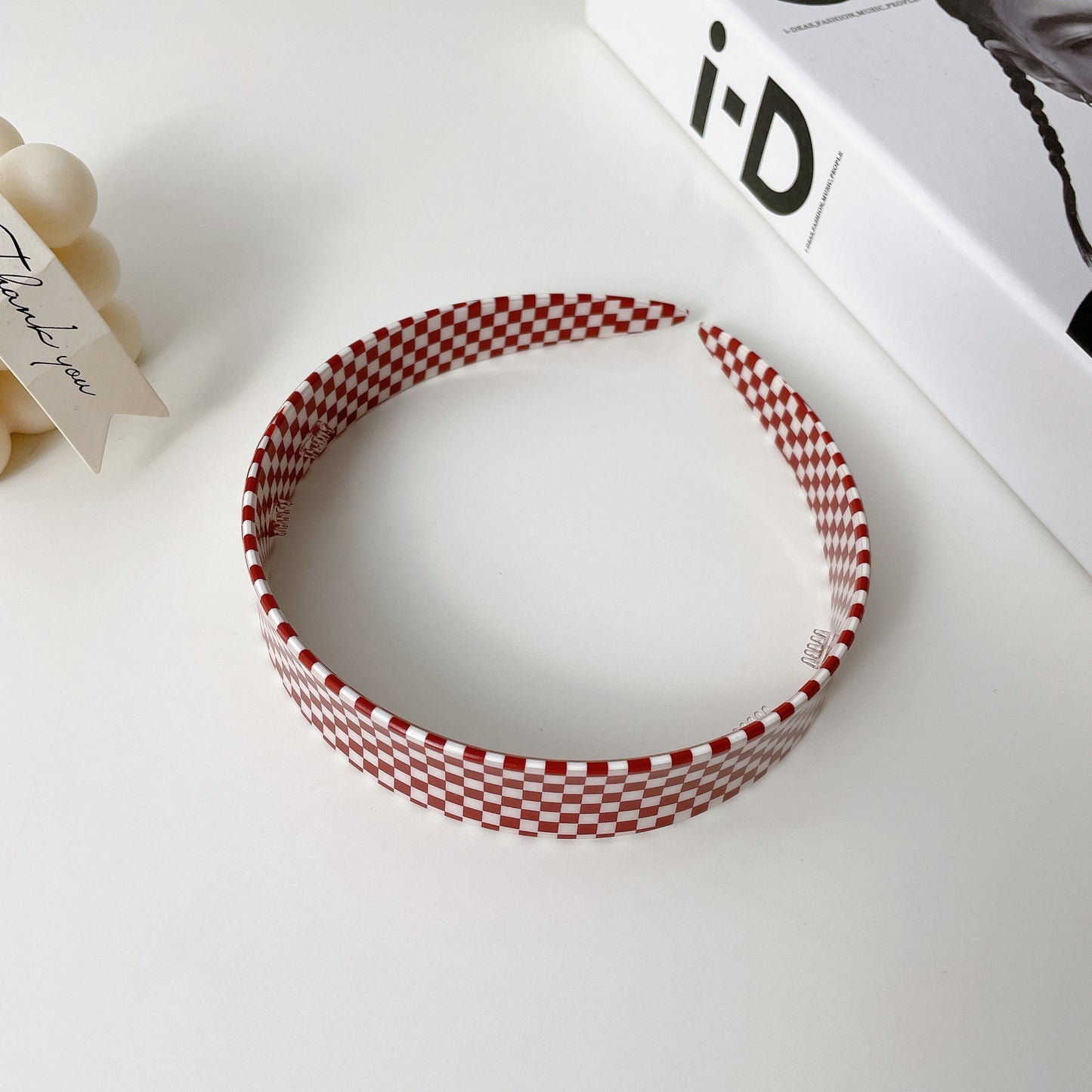 Plaid Charm Cellulose Acetate Headband