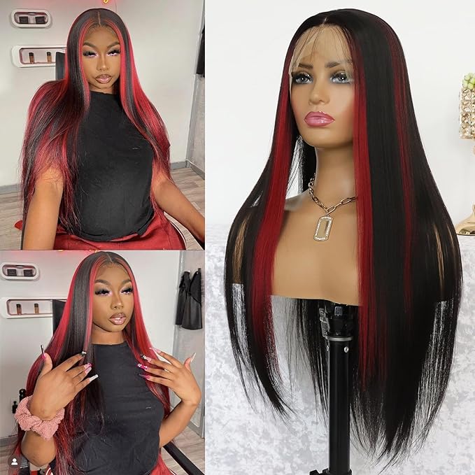 Burgundy Highlight Lace Frontal and Closure Wigs