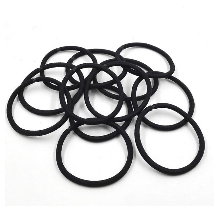 Black Elastic Hair Bands Set