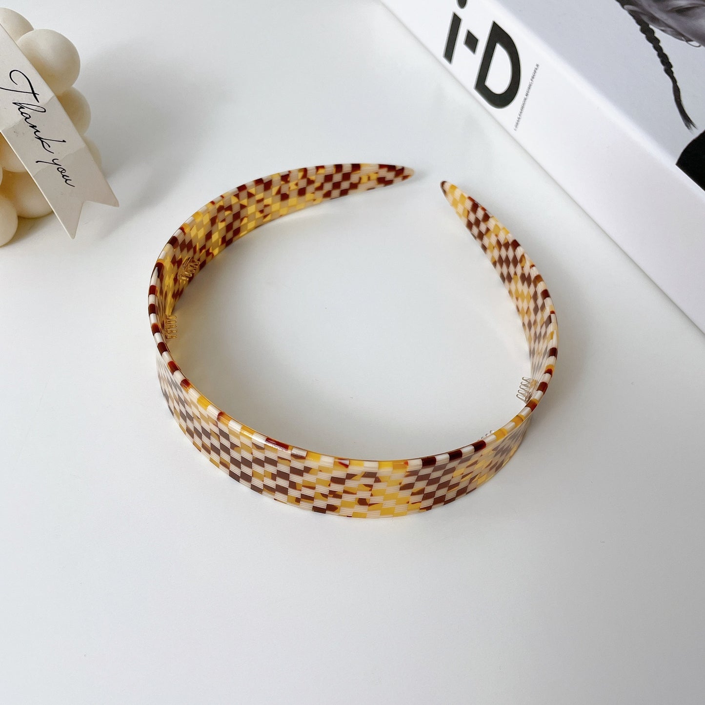 Plaid Charm Cellulose Acetate Headband