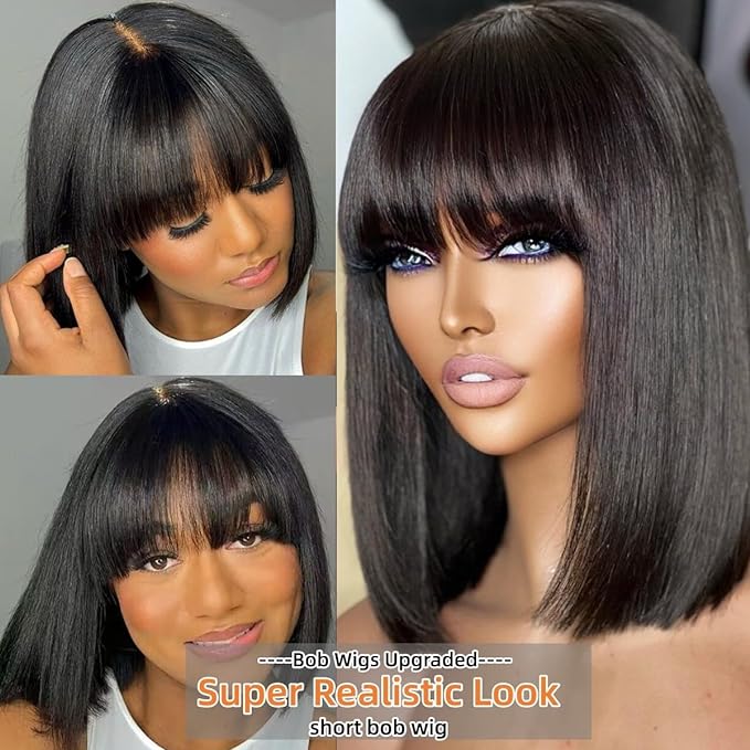 EleganceLocks: Luxe Real Hair Bob Headgear for Women's Short Hair Series