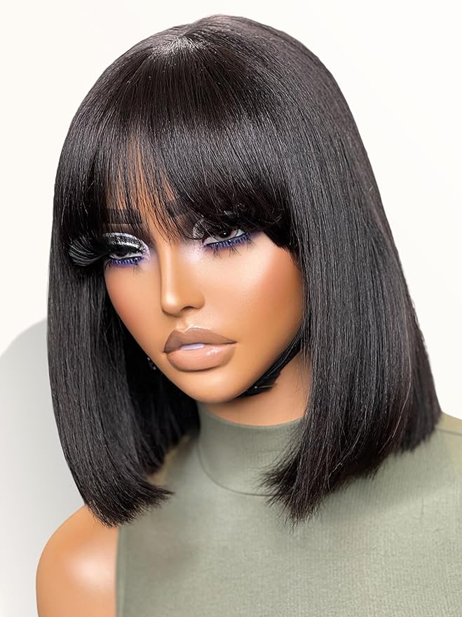 EleganceLocks: Luxe Real Hair Bob Headgear for Women's Short Hair Series