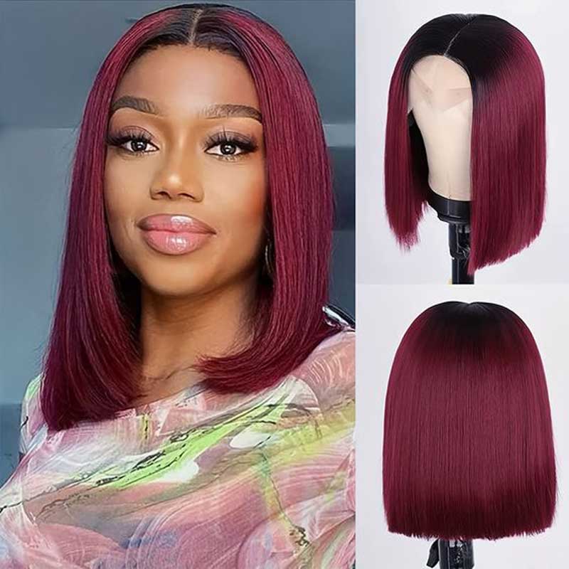 ChicBob Supreme: The Short Straight 1B-99J Colored Human Hair Wig