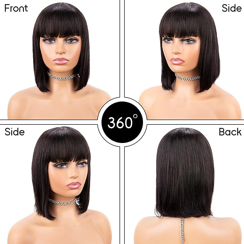 HeartLuxe Bob: The Human Hair Bob Wig with Natural, Realistic Heart-Shaped Woven Top