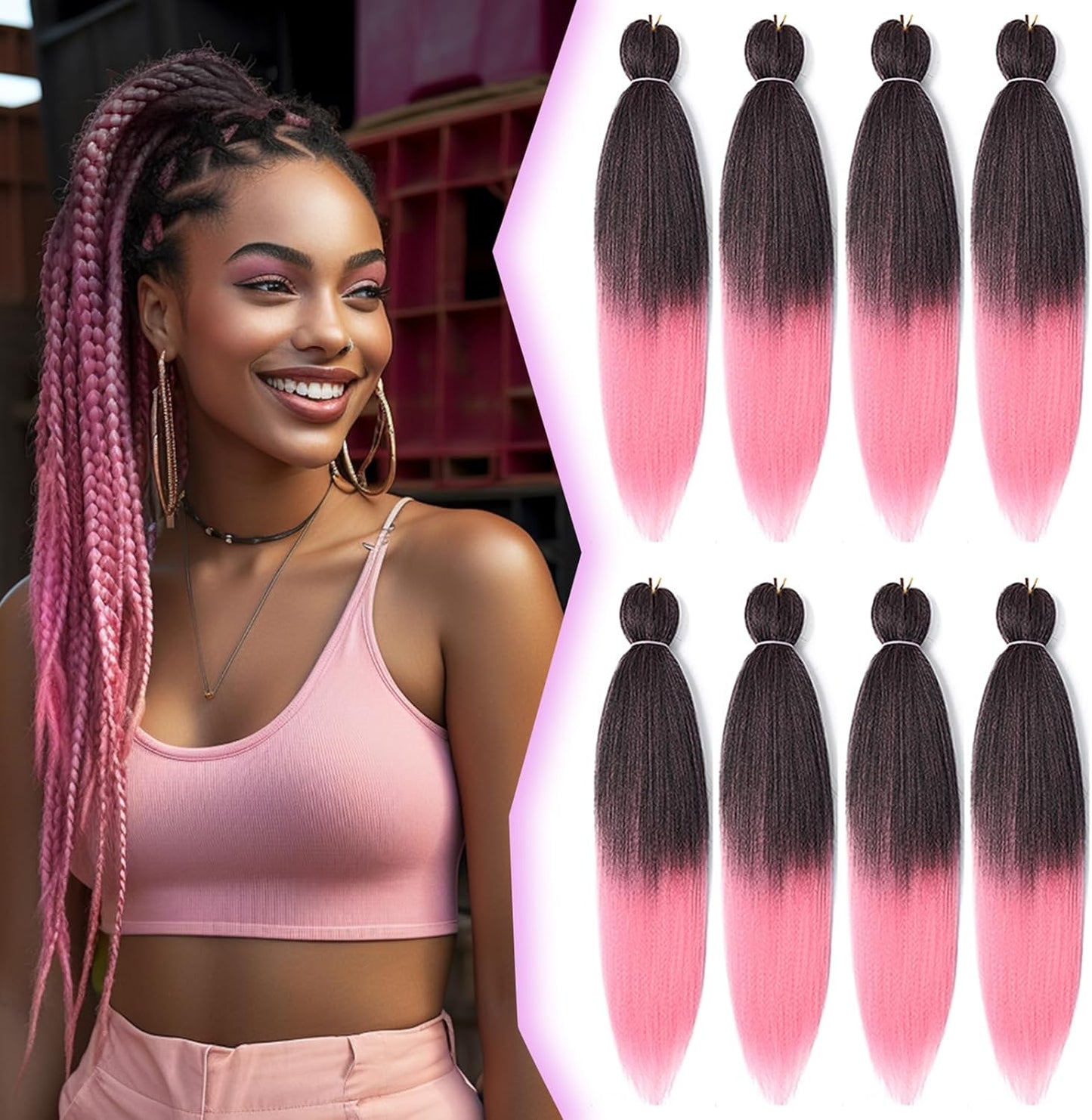 Ethereal Ease: Pre-Stretched Yaki Straight Braiding Hair Extensions