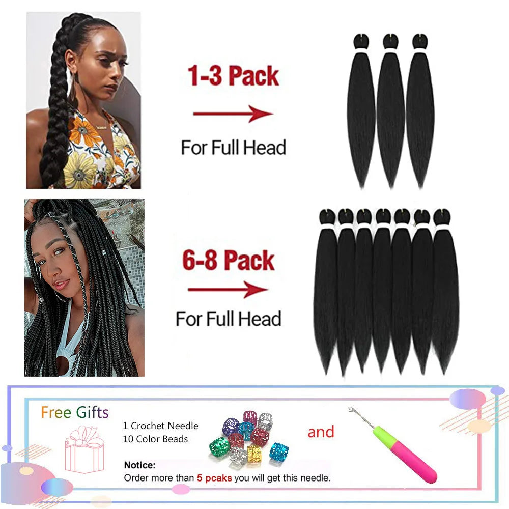 Ethereal Ease: Pre-Stretched Yaki Straight Braiding Hair Extensions