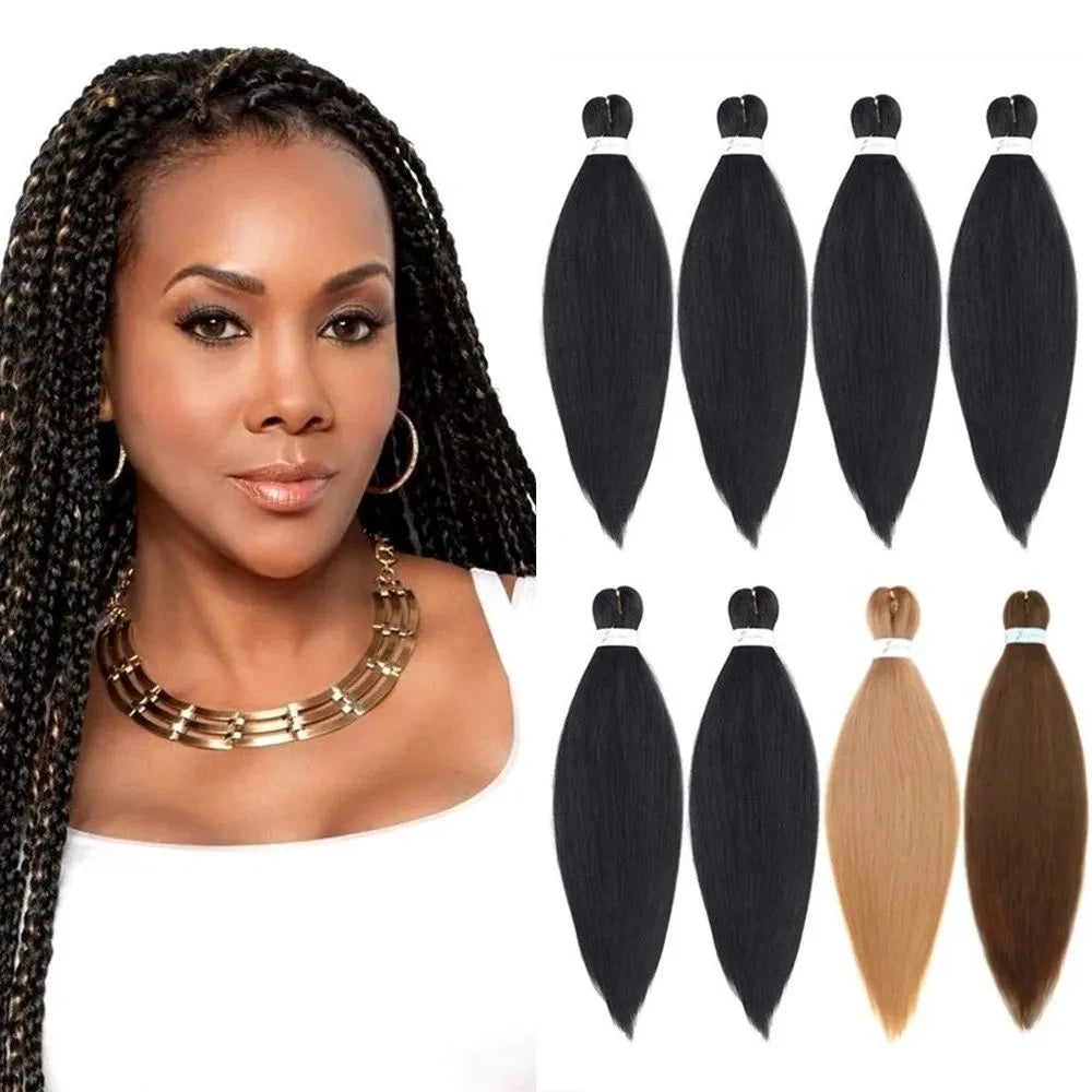 Ethereal Ease: Pre-Stretched Yaki Straight Braiding Hair Extensions