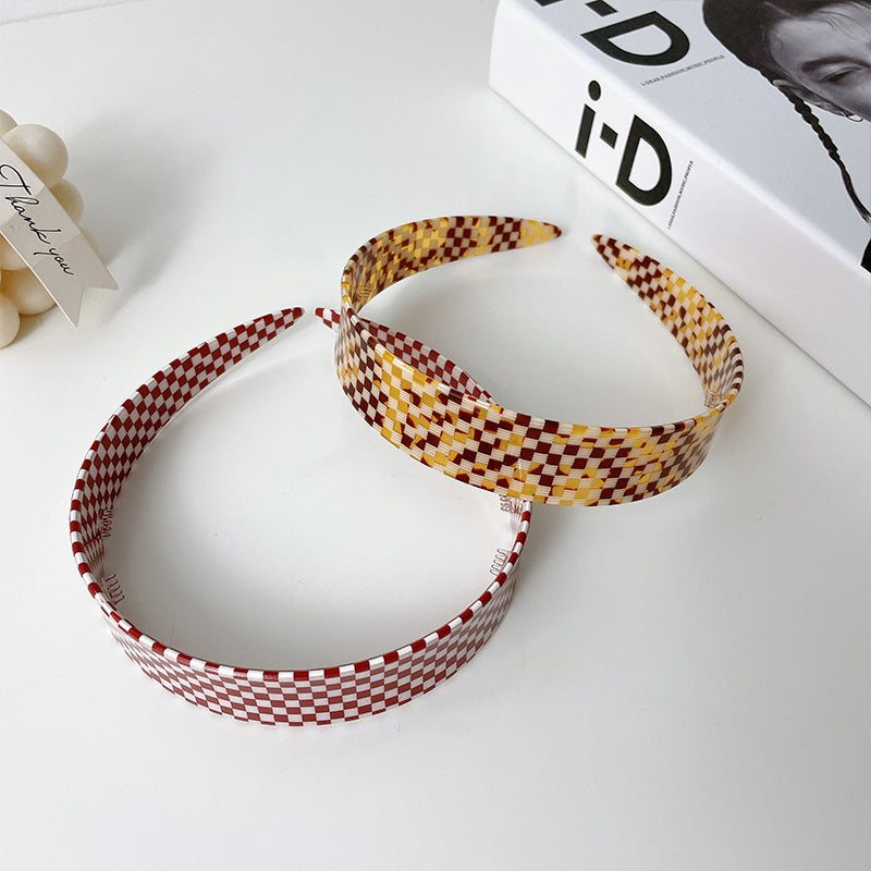 Plaid Charm Cellulose Acetate Headband