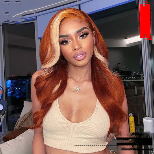 GoldenAura: 30 Inch Ginger Body Wave HD 613 Blonde Lace Front Wig