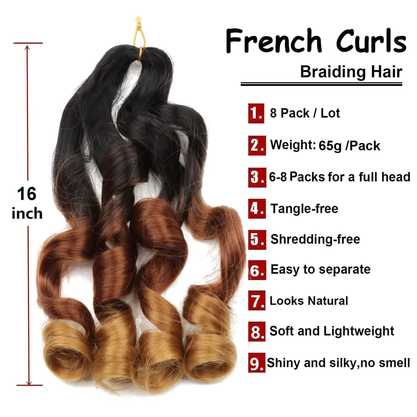 EleganceBraid French Curl Synthetic Hair - Effortlessly Chic Braided Hairstyles