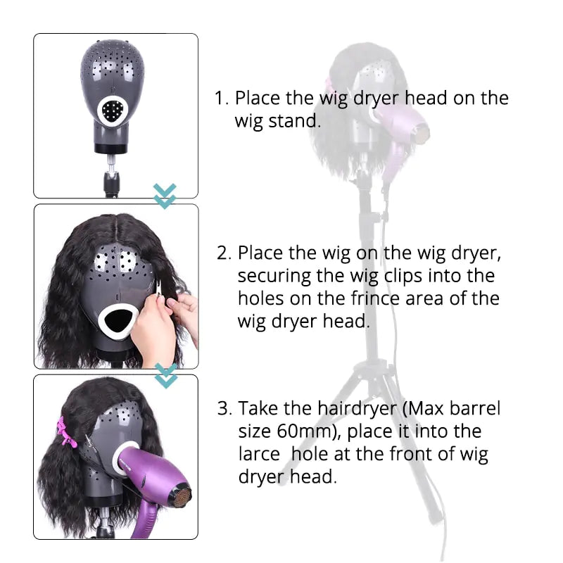 GlamAir Wig Head Drying Unit - Effortless Drying for Perfect Wigs